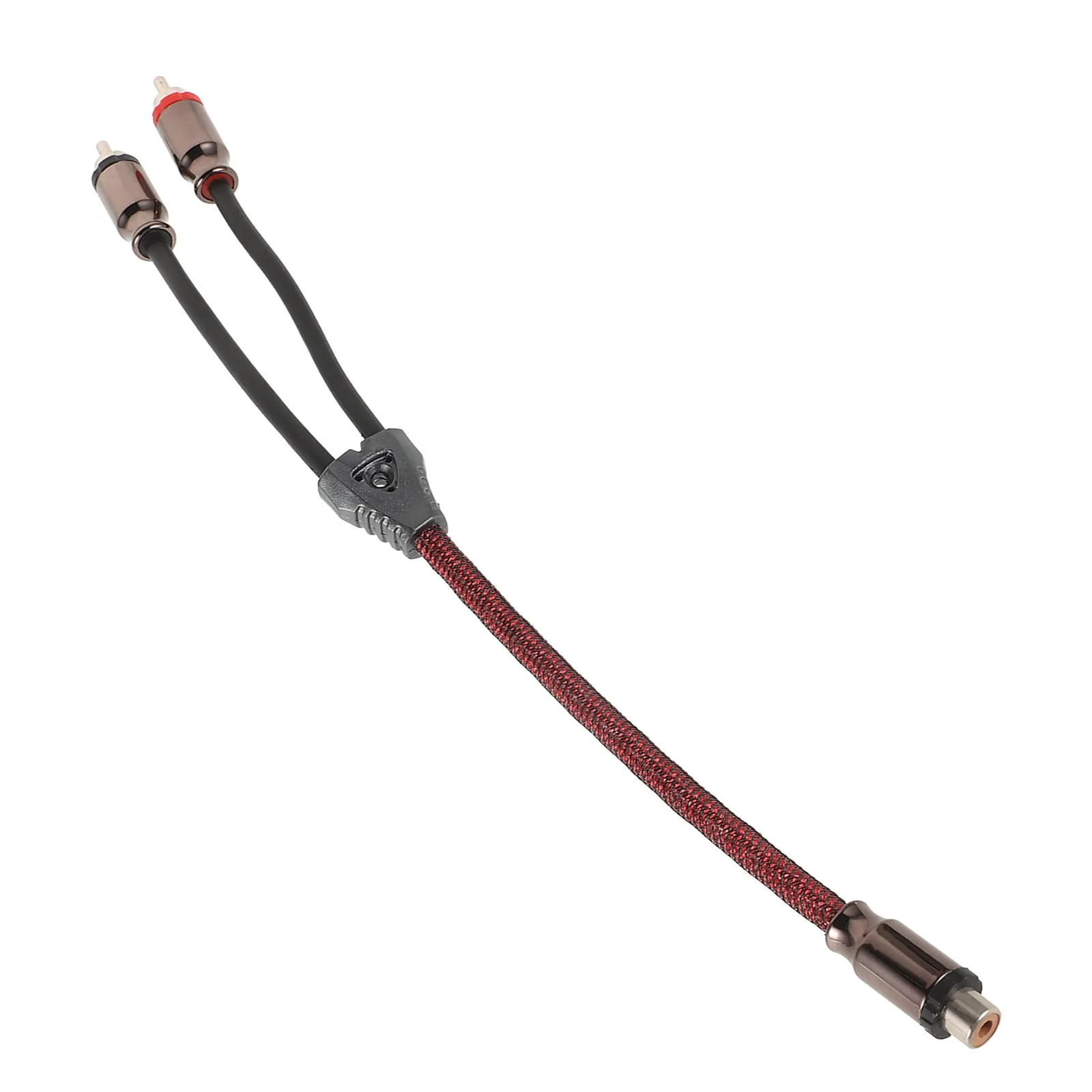 Cable de Audio para Auto RCA a Doble RCA para Amplificador de Potencia, Subwoofer, Altavoz Estéreo, con Diseño de Malla Trenzada, Núcleo de Cobre y PVC
