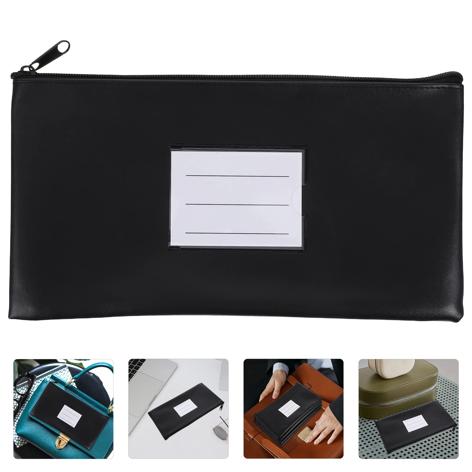

6 Pcs Zipper Bag Coin Purse for with Bill Holder Pouch Coins Black Organizer
