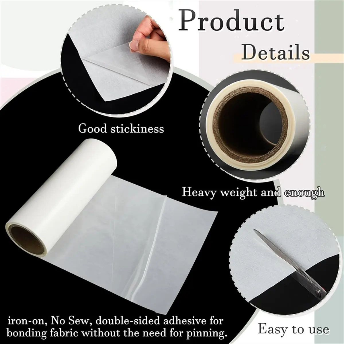 Iron on Non-Woven Fusible Interfacing: 12inch X 10yd Non-Woven Interfacing Iron on Polyester Single-Sided Interfacing