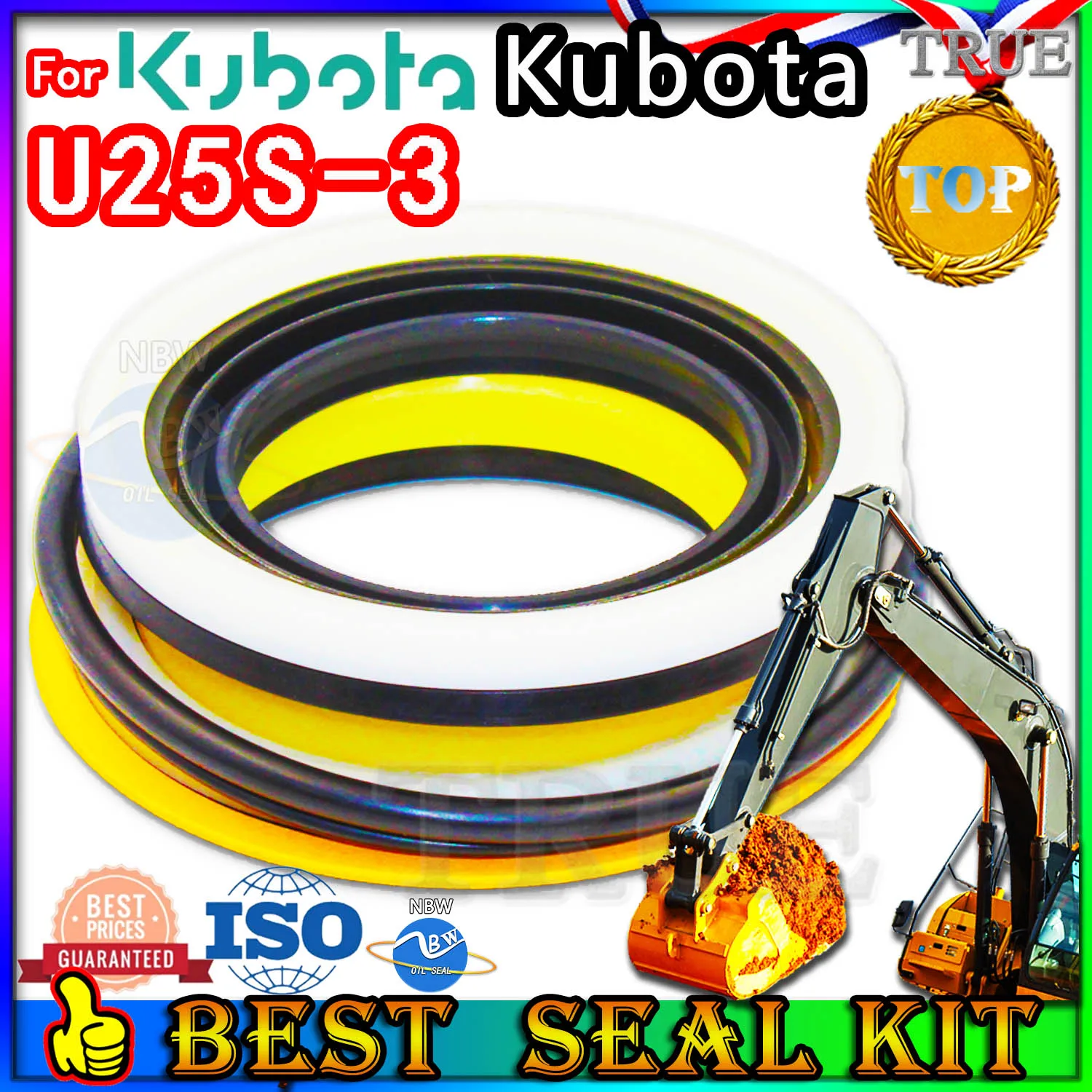 For Kubota U25S-3 Oil Seal Repair Kit Boom Arm Bucket Excavator Hydraulic Cylinder U25S 3 POSITIONING Backhoe Breaker Steering