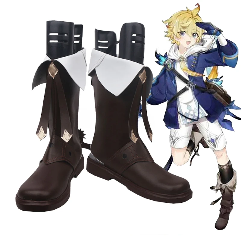 

Genshin Impact Mika Game Cosplay Shoes Boots Custom-made Halloween Carnival Party Role Play Accessories For Adult Women Men