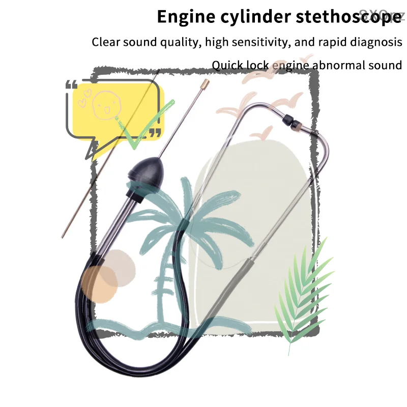 Car Engine Block Diagnostic Auto: Cylinder Stethoscope Mechanics Automotive Hearing Tool Vehicle Maintenance Repair 1PC