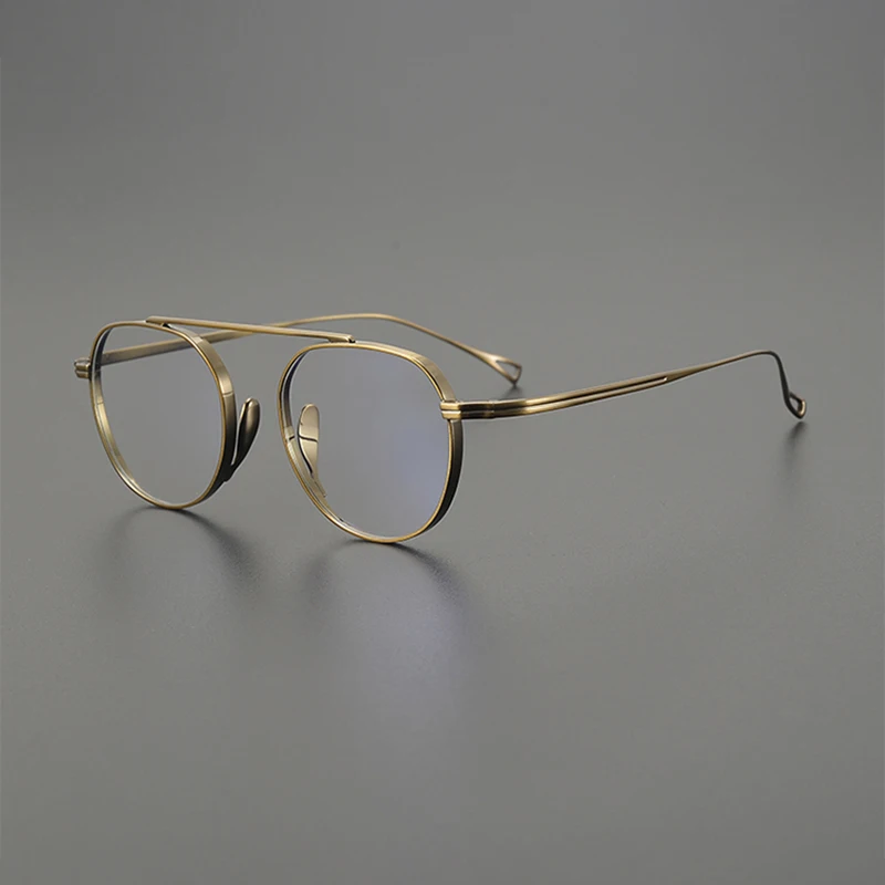 

High quality vintage single beam niche glasses frame designer ultra light literary oval personality fashion prescription glasses