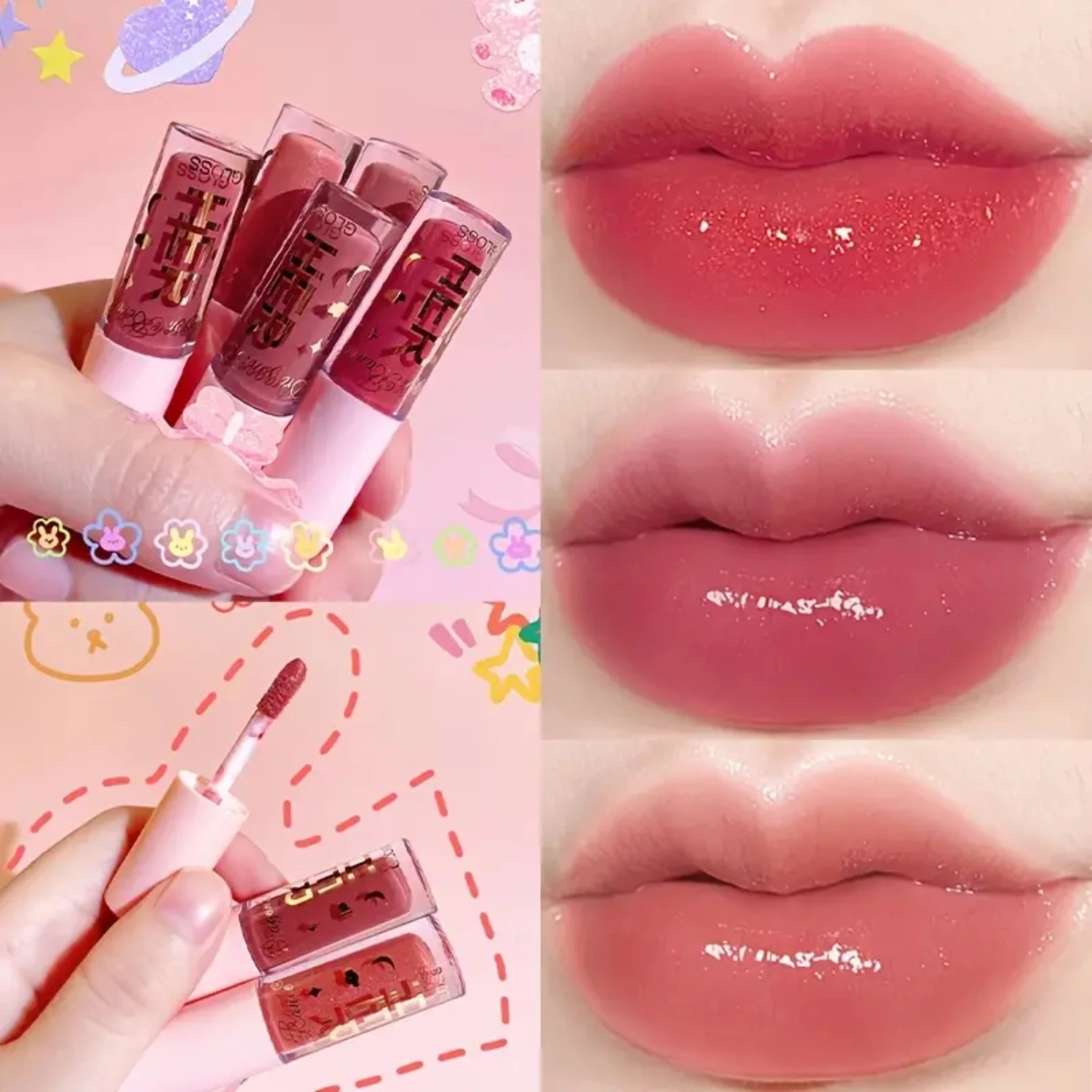 Moisturizing Waterproof TEAYASON Shiny Nourishing Lip Glaze for Glossy Lips with Water Mirror Effect - Long Lasting Sexy Lip Tin