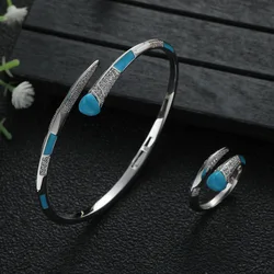 2024 New Luxury Love zircon stitching jewelry bangle + ring set 18 Gold Plated not fade Jewelry Ladies Exquisite wedding Gift