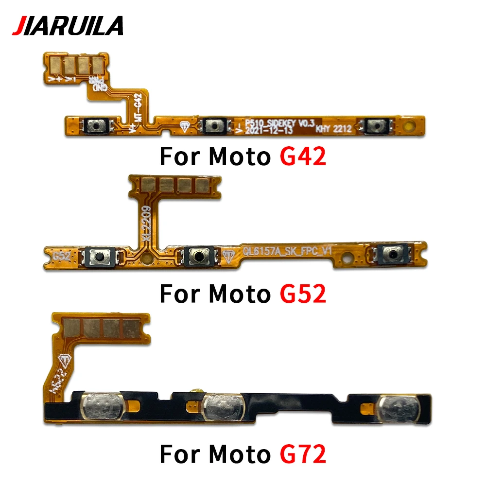 10 Pcs Volume Button Power Switch On Off Button Flex Cable For Moto G14 G22 G32 G42 G40 Fusion G52  G54 G62 G71 5G G72 G82 G84