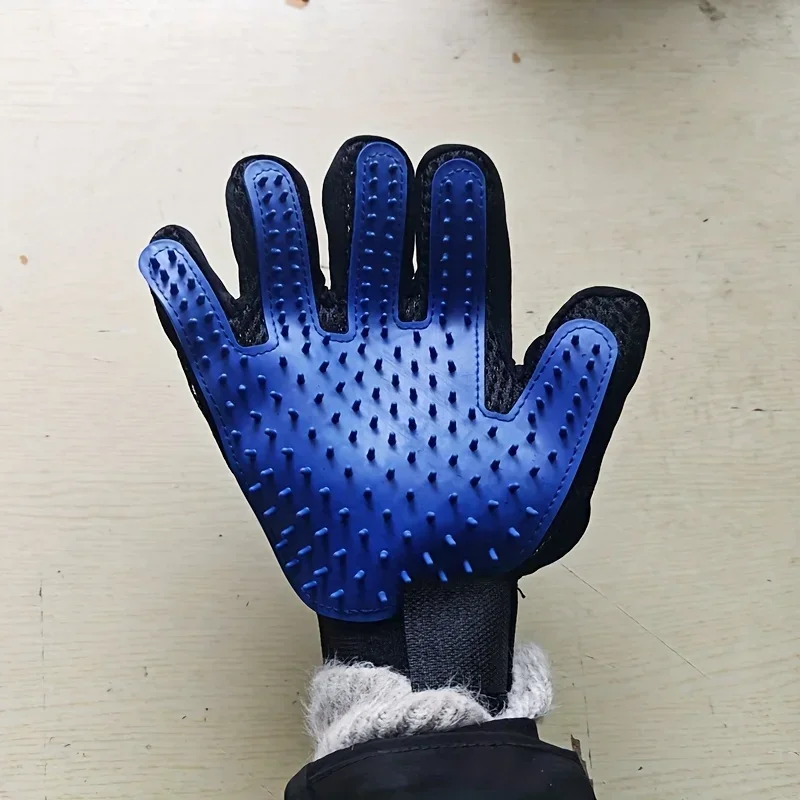 قطعة واحدة من قفازات العناية بالحيوانات الأليفة - فرشاة تنظيف لطيفة للكلاب والقطط، سهلة التنظيف، تصميم بخمسة أصابع، مثالية للفراء الطويل والقصير #2