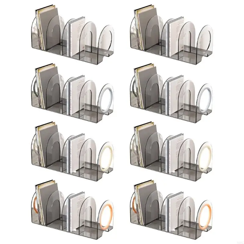 

4 Compartments Book End Book Magazine Organizers Stand Space Saving Book Stopper N0HC