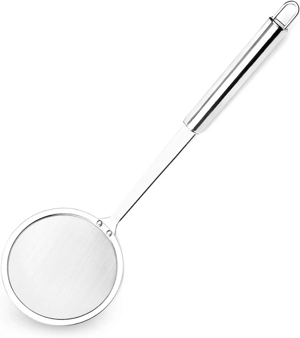 Stainless Steel Fine Mesh Fat Skimmer Spoon - Long Handle Grease Strainer for Hot Pot, Gravy, Foam, Quinoa