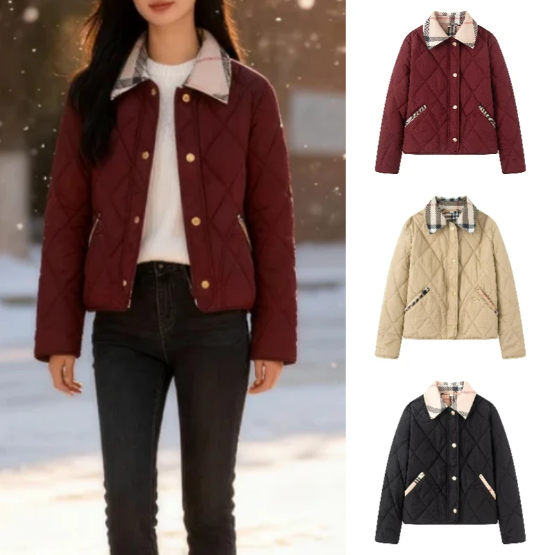 

2025 Fall/Winter New Fashionable Elegant High-end European and American Style Lapel Long-sleeved Double-pocket Single-breasted P