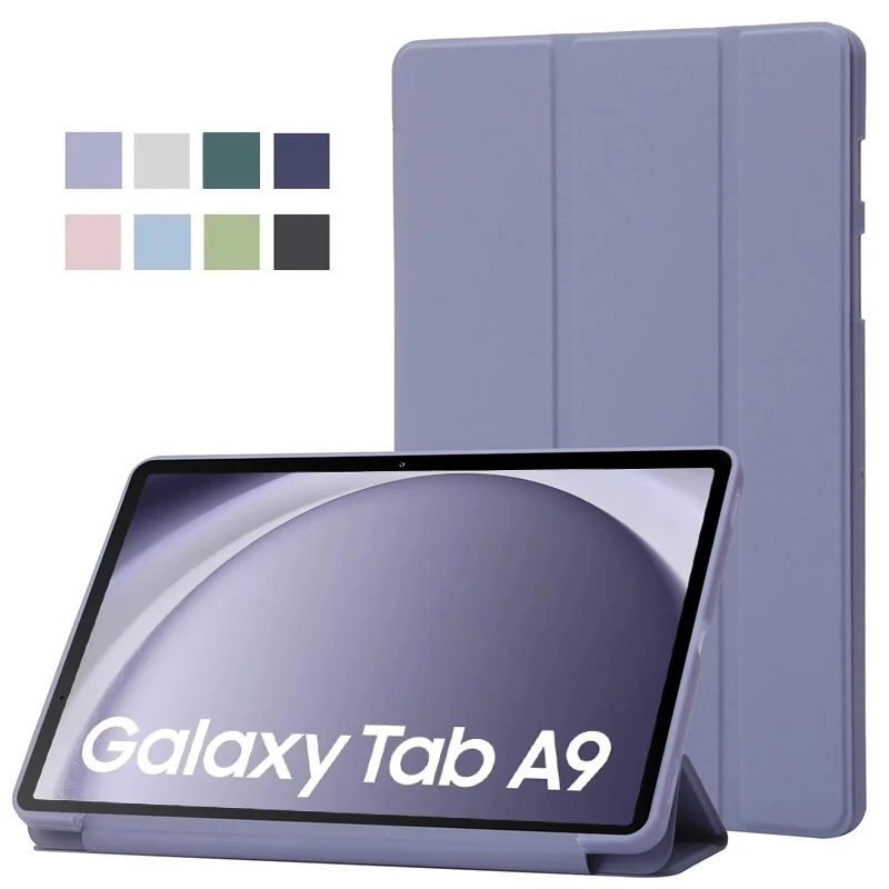 

Чехол для Samsung Tab A9 8,7 дюйма, тройной складной чехол из искусственной кожи с мягкой подставкой для планшета Galaxy Tab A9 8,7 дюйма, 2023, чехол SM-X110 SM-X115