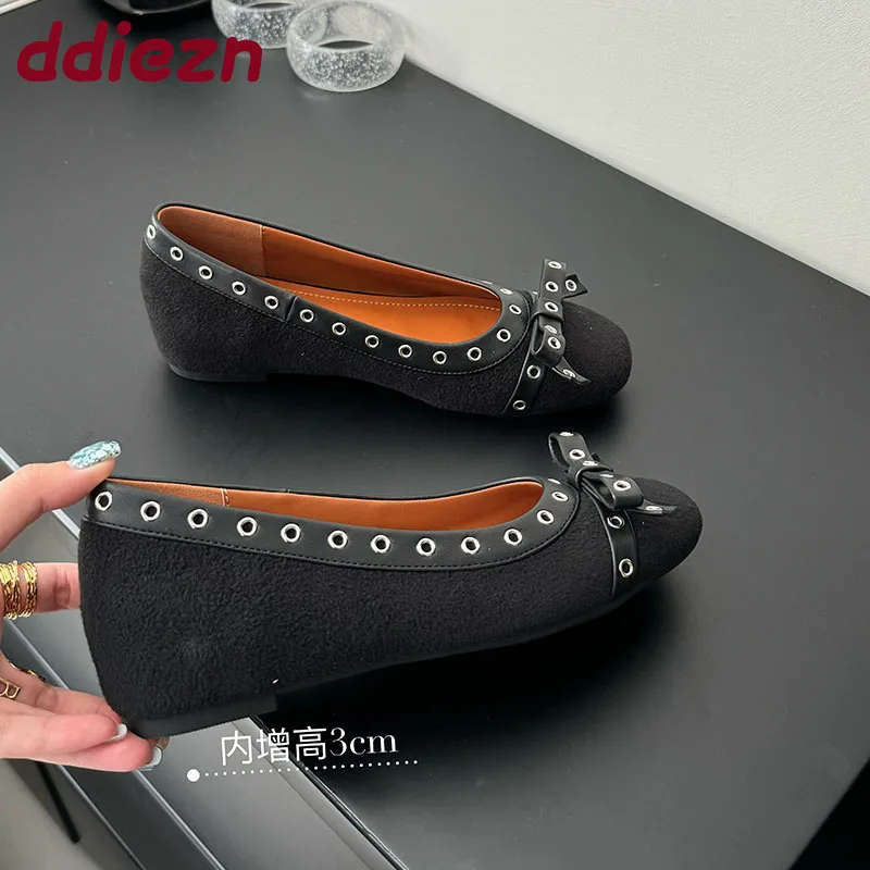 

Женские металлические туфли на плоской подошве с узлом-бабочкой и увеличивающей рост, мягкие женские туфли без шнуровки на плоской подошве на плоской подошве