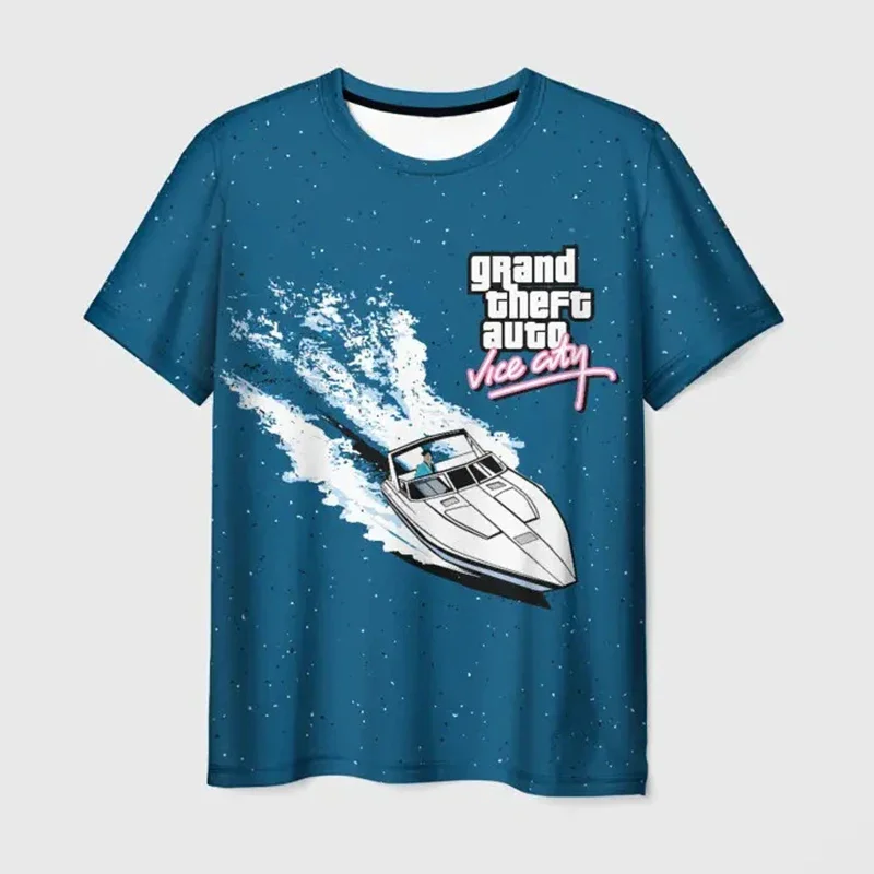 Selling Game GTA Men 3D Printed T-shirt Grand Theft Auto Crime City Street Super Trend Fashion Oversized Clothing