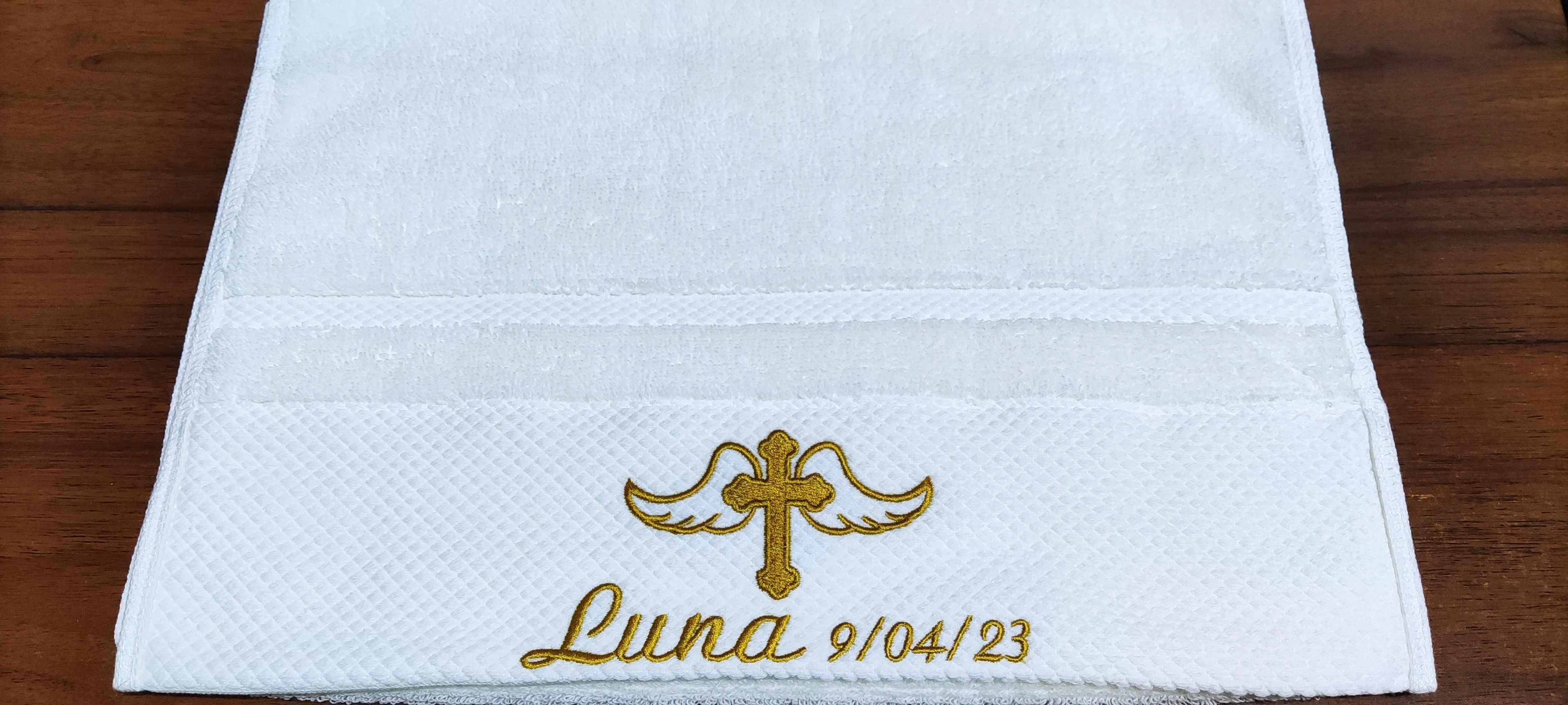 AHSNME Customized Name and Date Baptism Towel Face Towel Bath Towels for Baby Christening Soft for Bathing