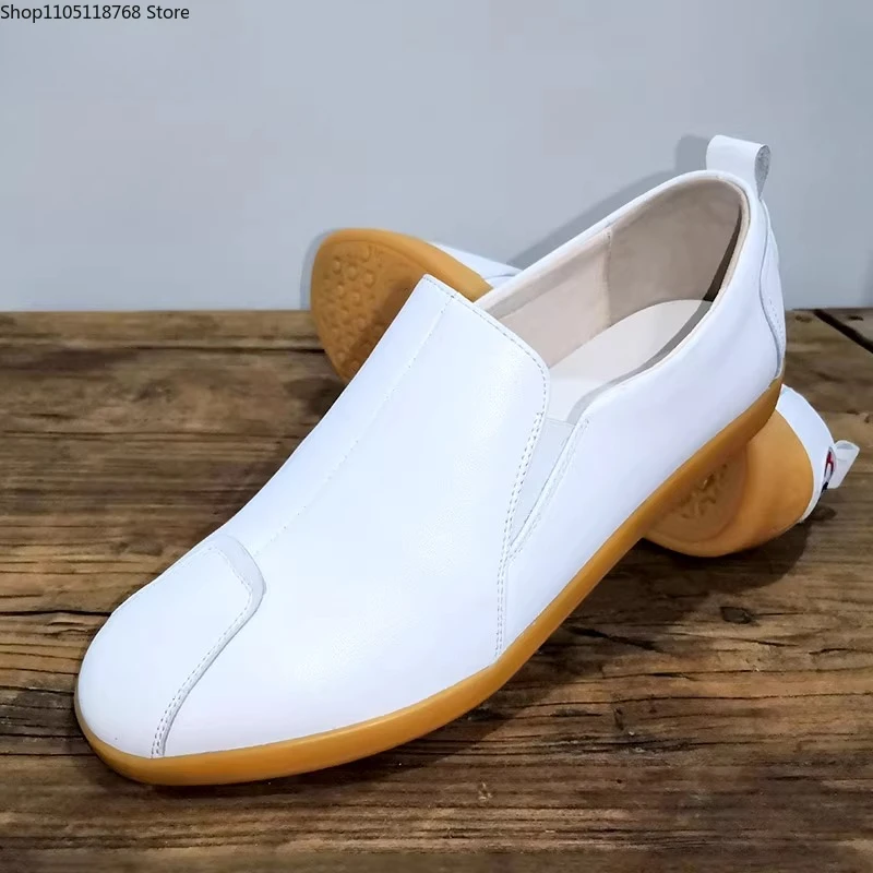 Genuine Leather Kung Fu Tai Chi Shoes Martial Art Shoes Slip-on Shoes Cowhide Cowhide Tendon Bottom