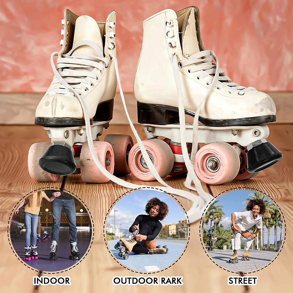 2 個パックスケートつま先フロントストップ調整可能なローラーストッパーブロッカースケートトレーニング安全ブロックパーツアクセサリー