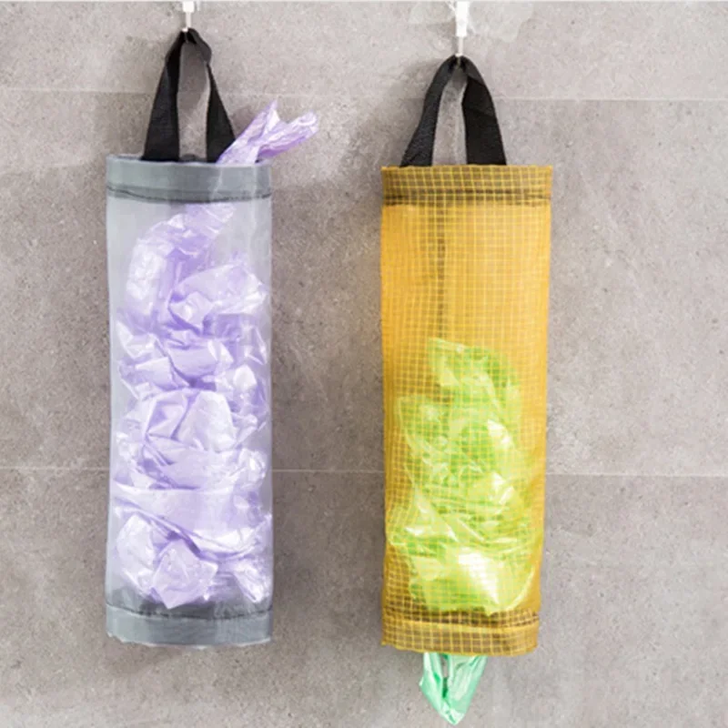 Wall Mounted Storage Bag Plastic Bags Organization Kitchen Dispenser Garbage Wall Mounred Grocery Holder Home Organization