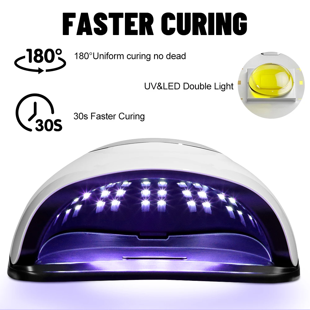 320W LED UV Light Dryer for Nails Gel Polish with 72 LEDs 4 Timer Setting LCD Display Screen Auto Sensor Professional Nail Light