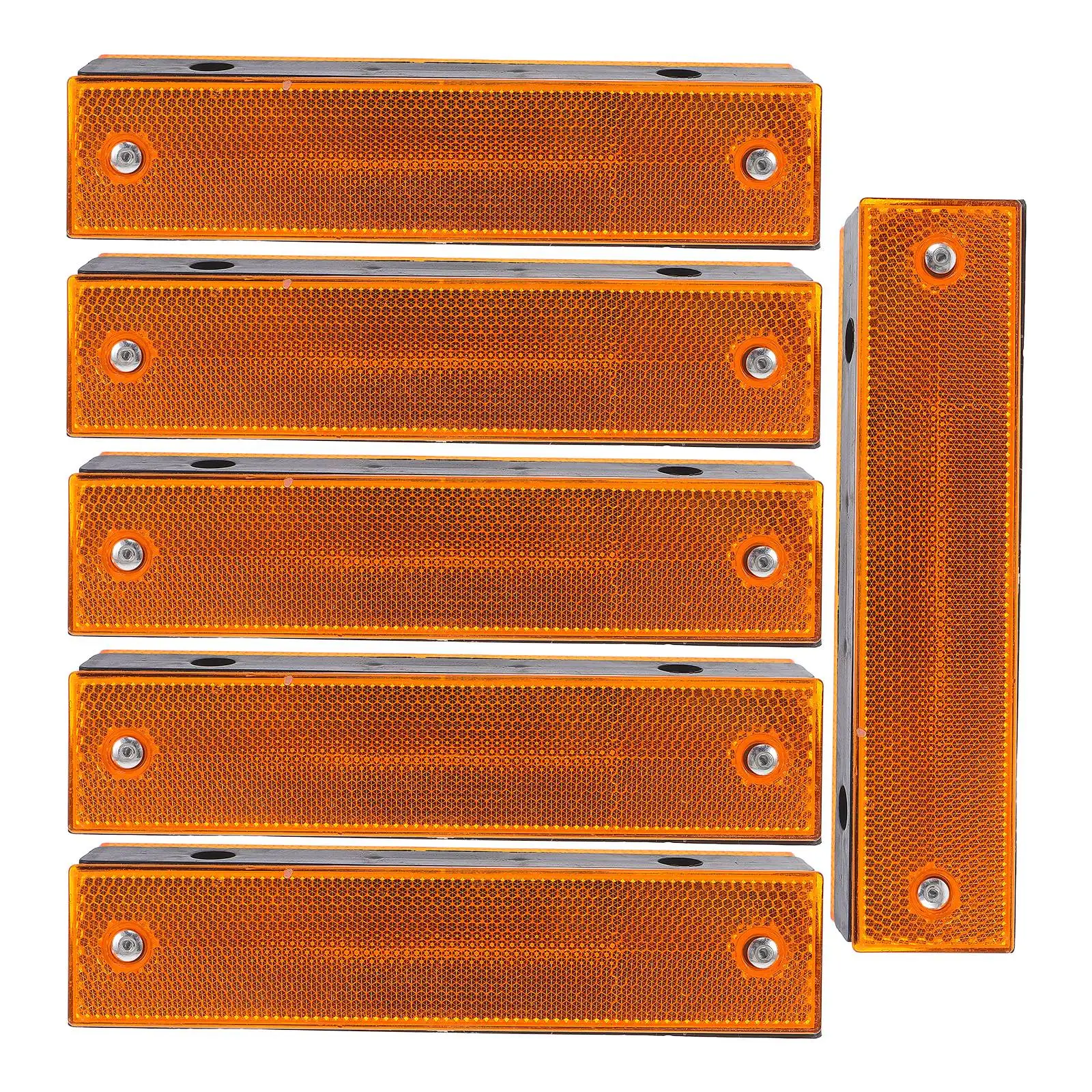 6PCS Double Sided Yellow Reflective Markers Rectangle Signs for Tunnel Walls Fences Traffic Control Outdoor