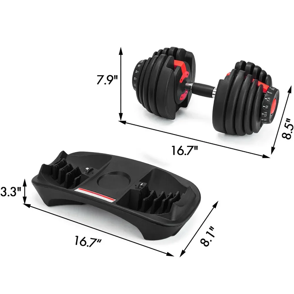 SIHAO 24 kg verstellbares Hantelset für Heimtraining, Fitnessgeräte, rutschfester Griff, Ganzkörpertraining, Arm, Muskelaufbau – Detail 9