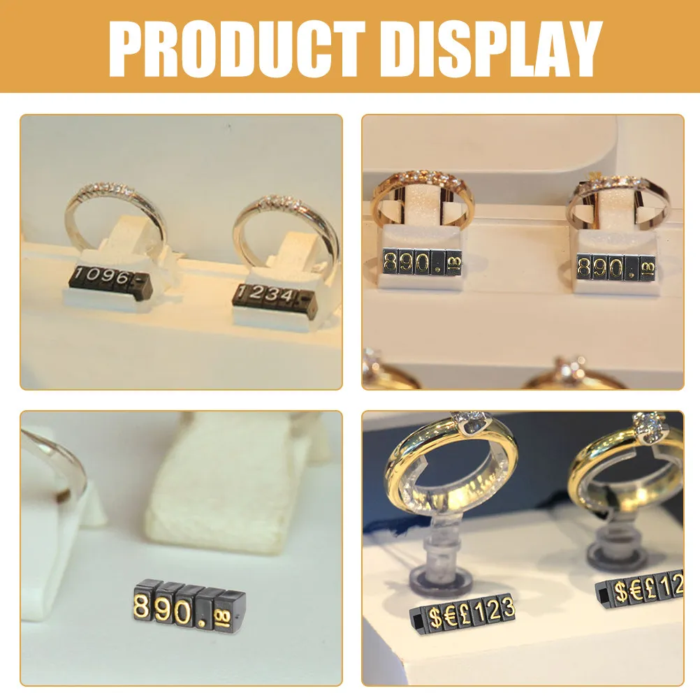Price Display Number Cubes 15 Strings Adjustable Pricing Tags for Jewelry Clothing Retail Label Stands