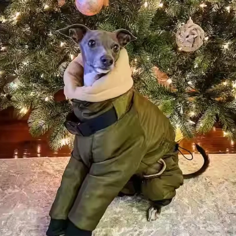 

Winter Pet Dog Clothes Super Warm Jacket Thicker Cotton Coat for Medium-sized Dogs Waterproof Extra Thick Four Leg Cotton Jacket