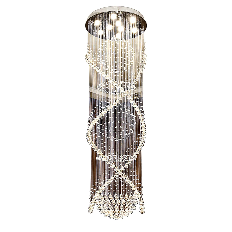 TYLA-Modern LED Crystal Pendant Pendurado Lâmpada, Luxo Criativo Lustre Luzes para Casa, Sala De Estar, Villa, Escadaria