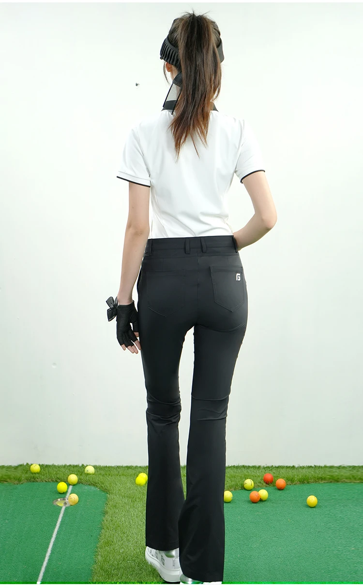 Gofist Women's Summer Pants Golf Trousers High Elasticity Water-Repellent Slimming Fit Quick-Dry Micro Flare Pants