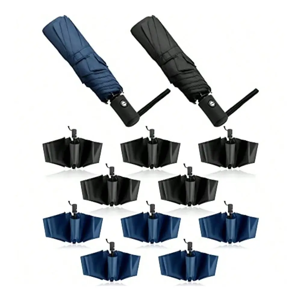 Pack Rain Umbrellas Bulk Automatic Open Close Collapsible Umbrella For Men Women