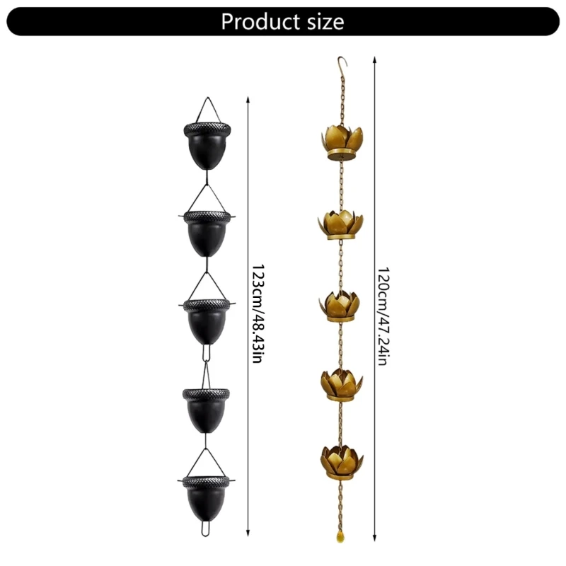 Rantai Hujan untuk Talang Pengganti Fungsional untuk Air Hujan Logam Downspout