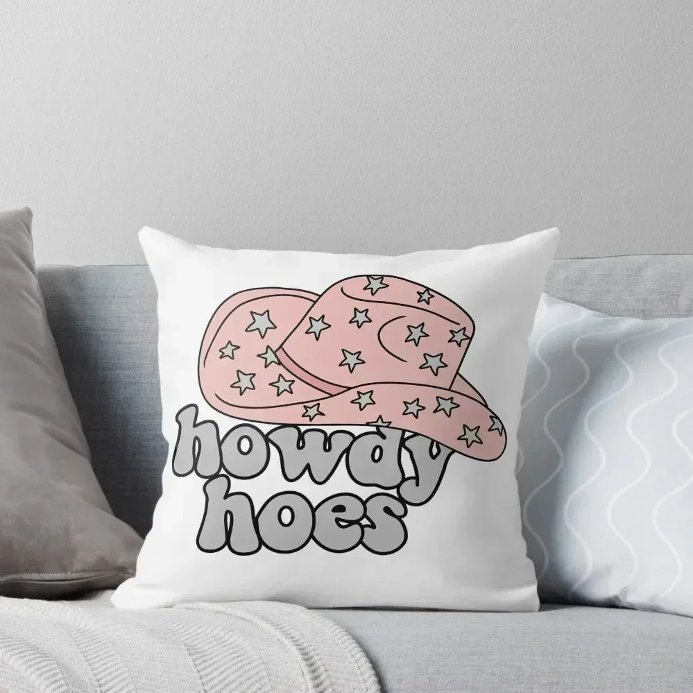 Howdy Hoes Cowboy Hat Throw Pillow Sofa Decorative Covers Decorative Cushions For Luxury Sofa Pillow Cases pillow