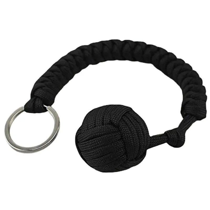 Outdoor-Selbstverteidigungs-Paracord-Schlüsselanhänger mit Adlermaul-Schnalle, Affenfaust-Stahlkugel, Outdoor-Sicherheitsschutz-Zubehör