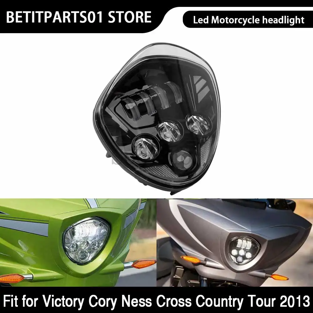 

Motorcycle Accessories Led Front Headlight High Beam/Low Beam Aluminum Alloy PC For Victory Cross Country 8-Ball 2014 2015 2016