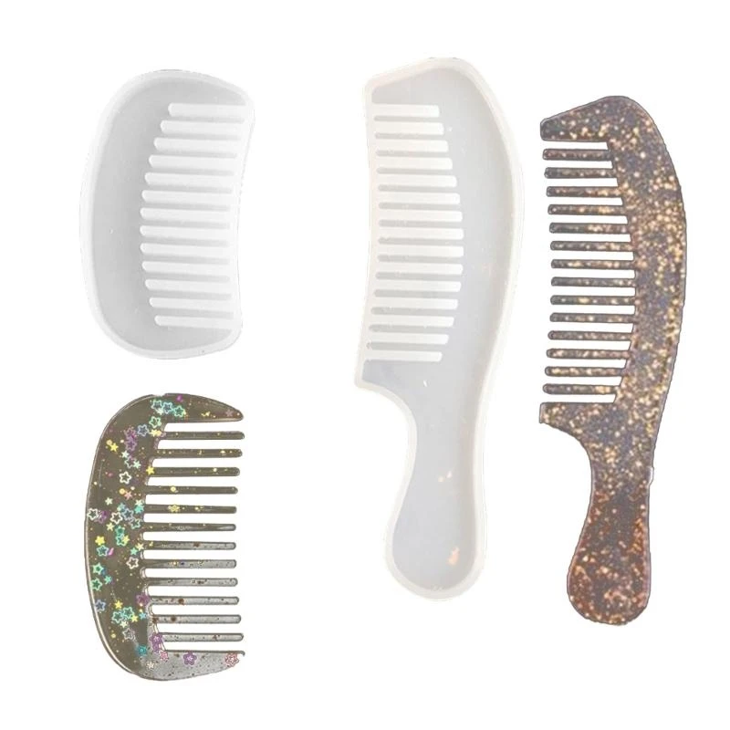 

3XUA 2Pcs Hair Comb Resin Casting Mold Comb Silicone Molds for Resin Makeup