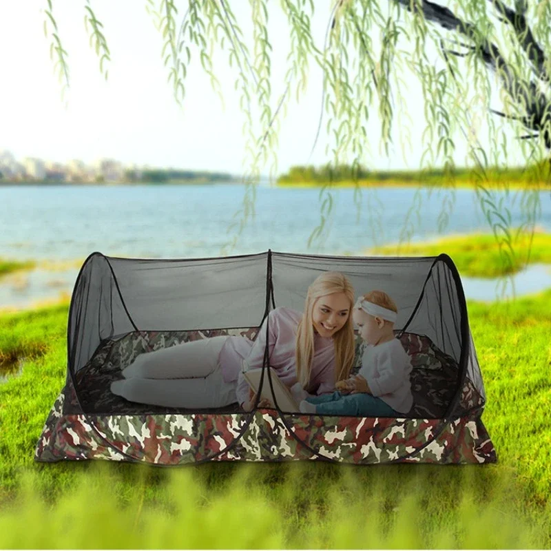 Universal Camping Net Tent,Outdoor Mesh Net Tents with Carry Bag Multifunctional Netting for Bed Patio Camping Travel Compact