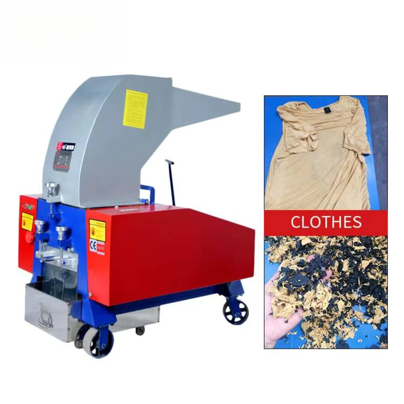 Clothing Textile Small Fabric Shredder, Recycling Machine Rubber Head Material Sofa Cushion Leather Crusher