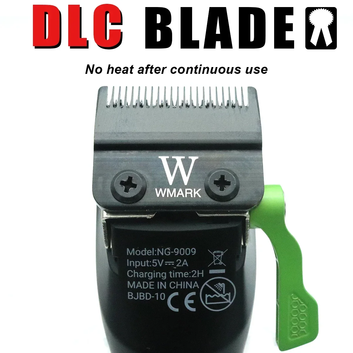 WMARK 9009 Professional Hair Cutting Machine Men's 9000RPM Magnetic Motor DLC Blade Full Metal Display Hair Clipper Hair Trimmer