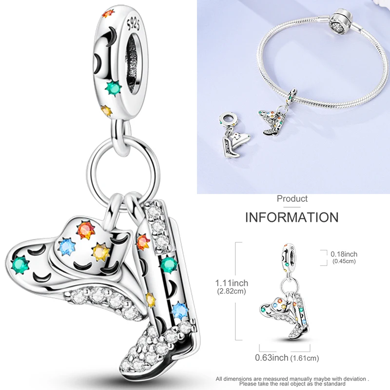 925 Sterling Silber Bunte CZ-Charm-Perlen Herz Baum des Lebens Elefant Hamsa Pfote Sonne Mond für DIY Armband Halskette Geschenk – Detail 33