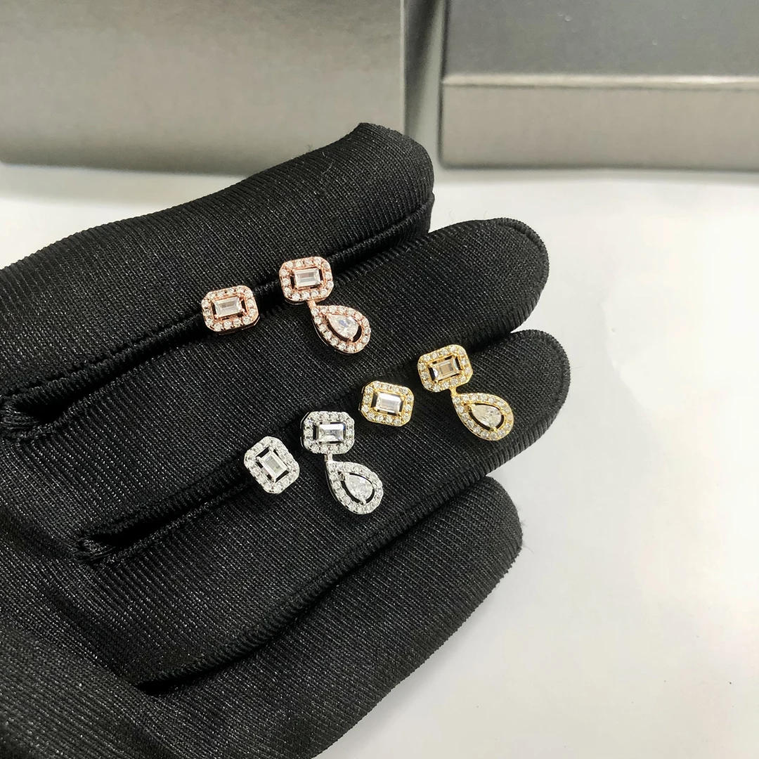 

Luxury Jewelry 925 Sterling Silver Zircon Women's Diamond Earrings.Wedding Jewelry Accessories, Engagement Gifts