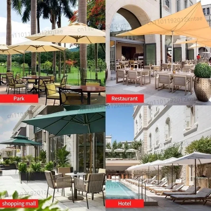 Commercial Grade 3x4m Cantilever Sun Umbrella - Waterproof LED Canopy & Sand-Filled Base for 5-Star Resorts/Restaurants