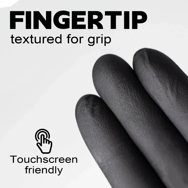 Black Nitrile Disposable Gloves Durable & Waterproof Disposable Protective Gloves for Kitchen Household Cleaning Food Pre Salon