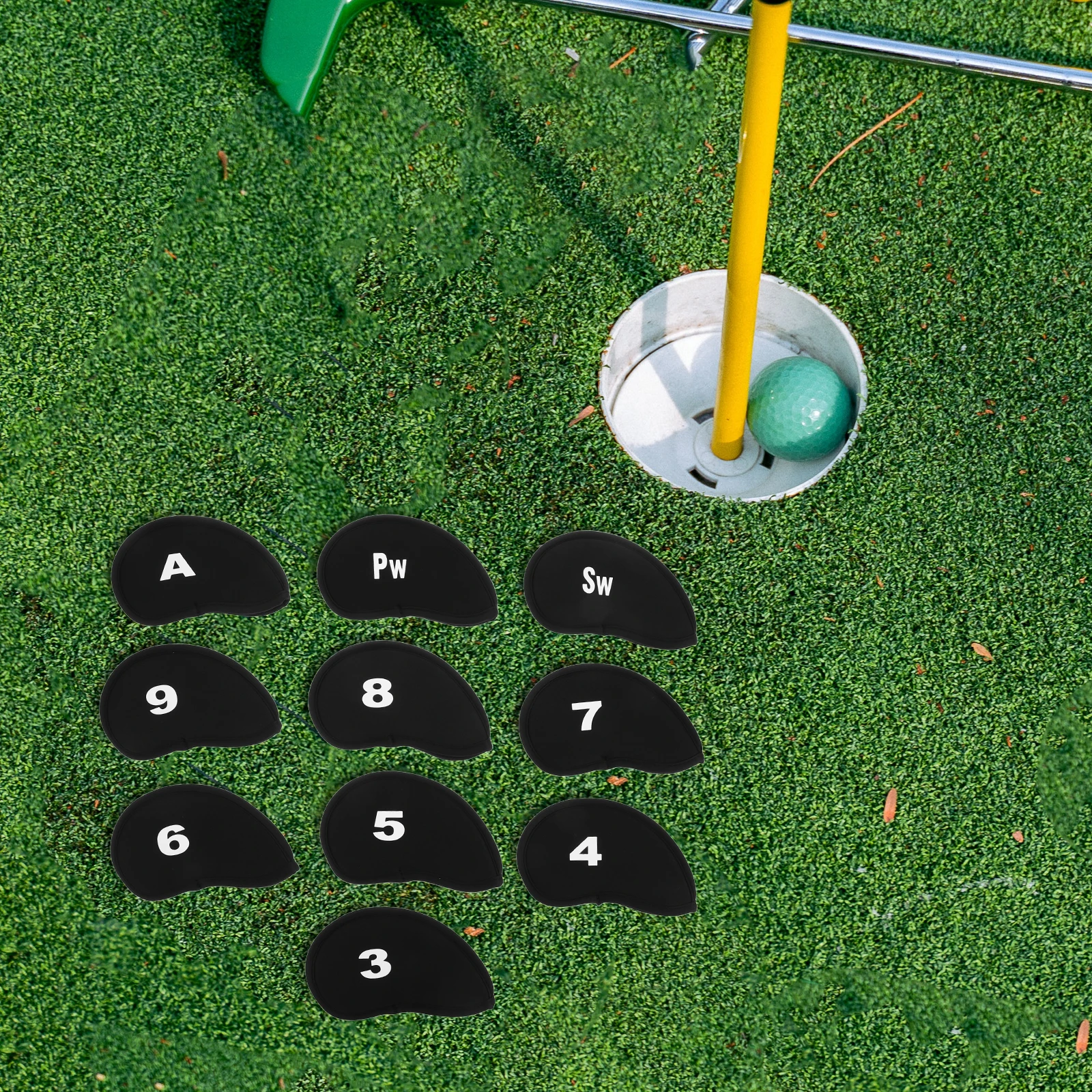 

10pcs Iron Headcovers Set Thickened Cloth Protection Numbered Tags Durable Golf Club Covers Replacement For Drivers Putters Golf