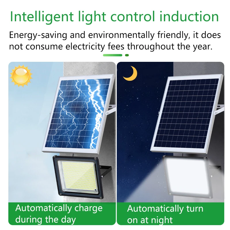 100W 150W LED 태양광 투광등 가로등 방수 IP66 야외 투광등 ABS 플라스틱 바디 정원용