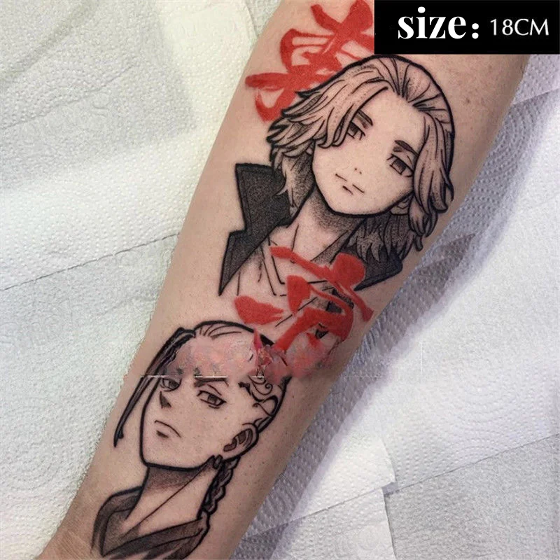 

Anime Tokyo Revengers Fake Tattoo Sticker Cartoon Waterproof Temporary Tattoos Body Art Transfer Tattoo