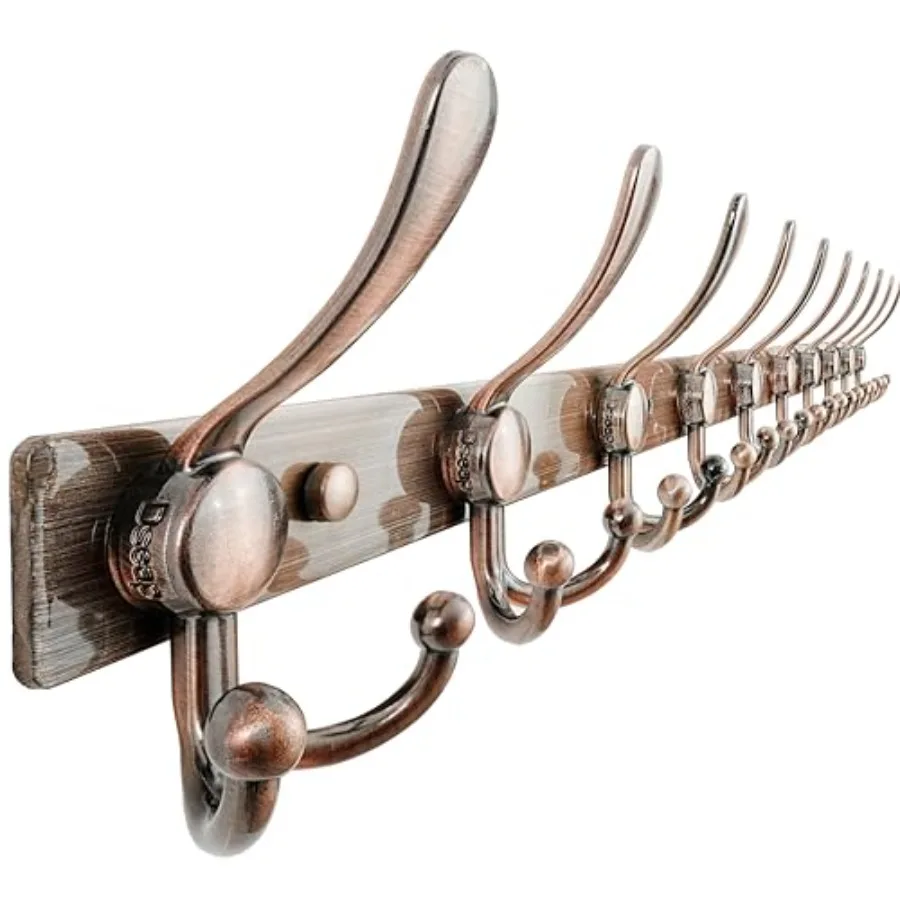 

MaxStrong 2.0 Coat Rack Wall - 37" Long 10 Tri Hooks - Ultra Heavy-Duty Stainless Steel Wall Mount Coat Hanger Hook Rail for Cl