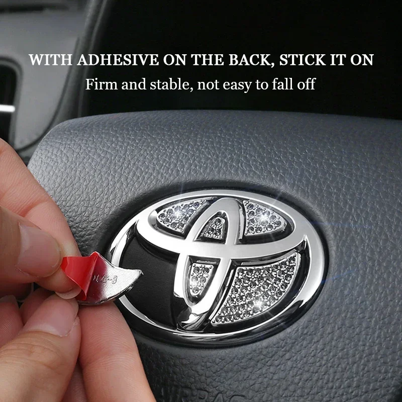 1 шт., наклейка на руль автомобиля, наклейка с кристаллами и бриллиантами для Toyota Chr Auris Raize Rav4 Yaris Cross Corolla, декоративные аксессуары