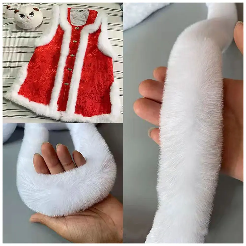 

Лента для рукоделия DIY: пушистая, имитация кроличьего меха, 100 см