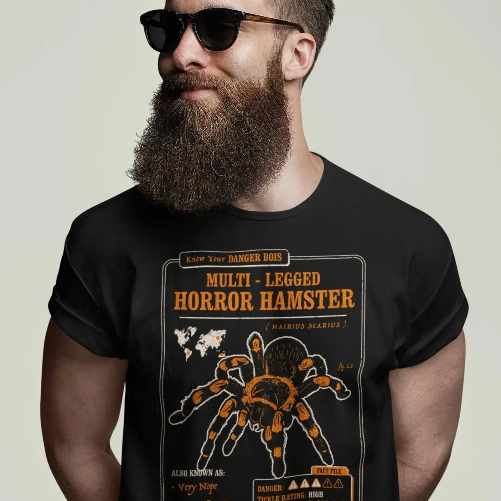 Multi Legged Horror Hamster T Shirt Funny Spider Anatomy vintage Washed Slightly streetwear Soft graphic Casual