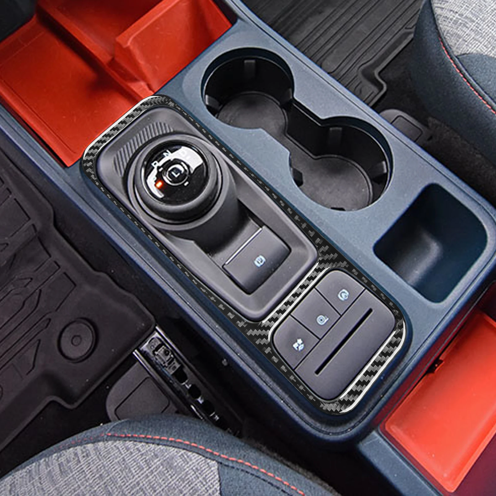 Para Ford Maverick 2022-2024: Painel de Fibra de Carbono para Console e Alavanca de Câmbio, Acessório Interno Automotivo, Capa de Acabamento, Adesivo Modificado
