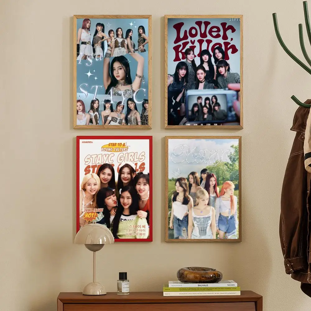 Group K-Pop STAYC Poster HD Waterproof Wall Art Posters Self Adhesive Bedroom Living Room Home Decor Gift - view 3